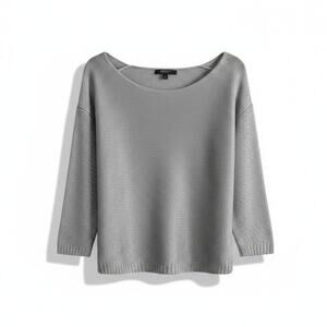 Forever 21 Womens Metallic Coating Knit Sweater Gray XS Casual Cyber Core Gothic